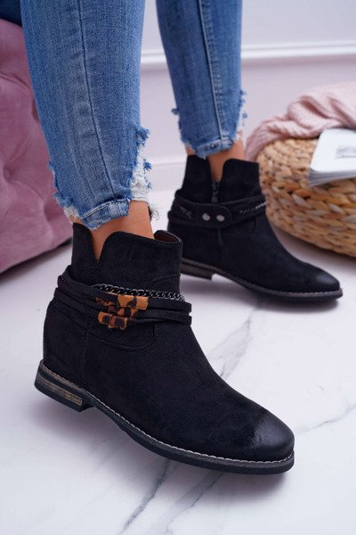 Női velúr csizma Hidden Anchor Black Mirley