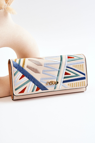 Portofel din piele mare pentru femei NoBo M0120-CM00 bej