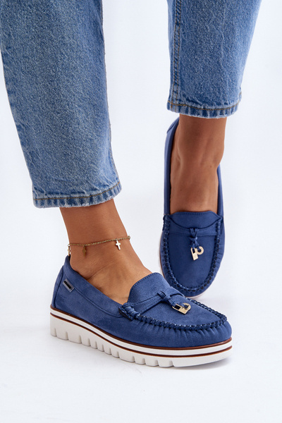 Mocassins Plateforme Femme Bleu Railav