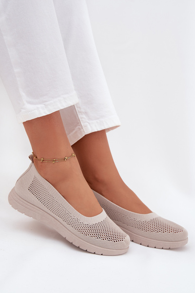 Ballerines En Maille Pour Femmes Dans Un Style Sportif Beige Virella