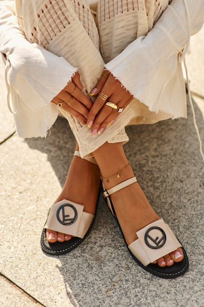 Damen Sandalen Mit Verzierung S.Barski KV27-045 Gold