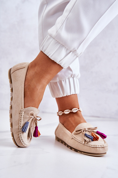 Damen Wildleder Loafer Hellbeige Wilessa