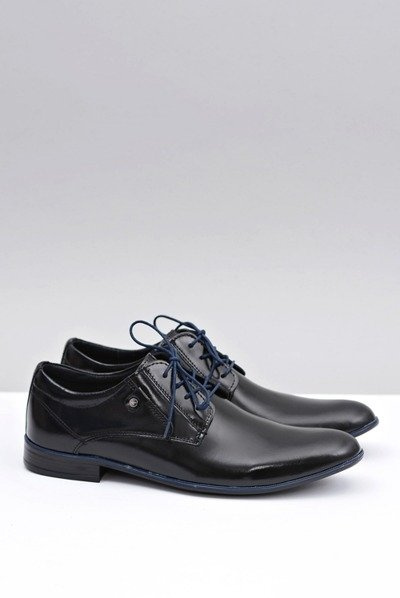 Demi-chaussures élégantes en cuir noir Massimiliano