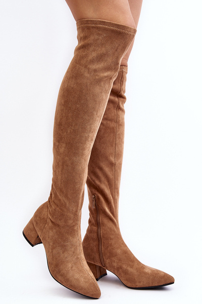 Bottines Femme à Talon Bas Camel Maidna