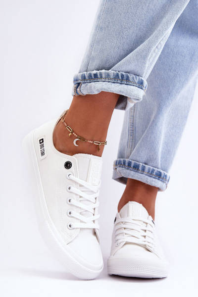 Baskets basses en matière pour femmes Big Star KK274008 blanc