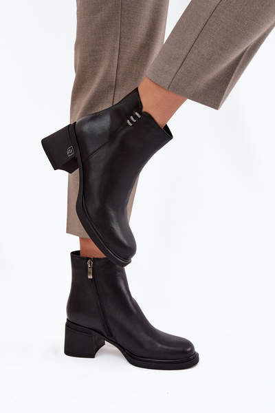 Botine Piele Izolate Pentru Femei Vinceza 91159 Negru