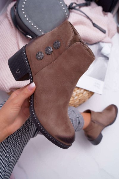 Damenstiefel mit flachem Absatz Beige Tristram