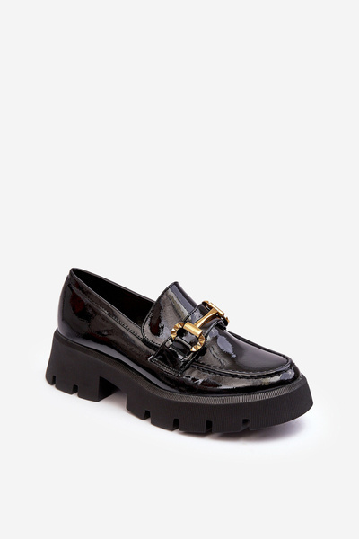 Plăcile lucioase pentru femei cu ornament negru peuria