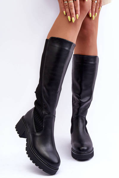 Cuissardes en cuir noir Fenwella