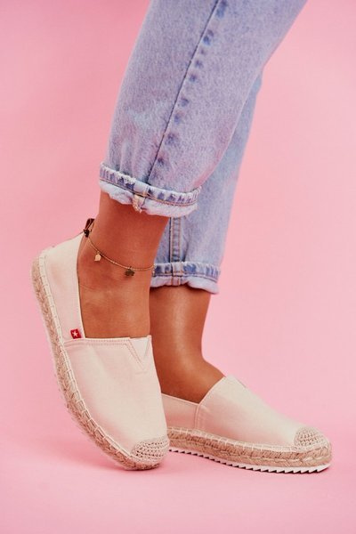 Damen Espadrilles Geflochtene Sohlen Beige Big Star FF274A500