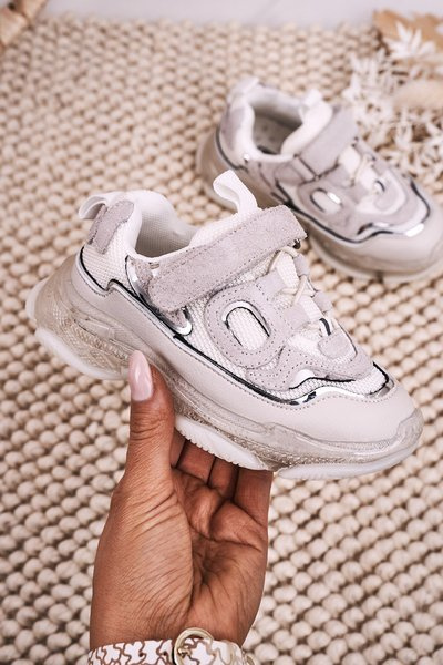 Chaussures de sport pour enfants, baskets à semelle transparente blanc Bailey