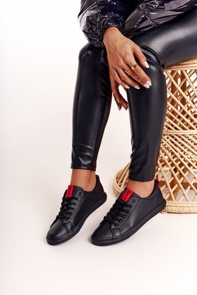 Chaussures de Tennis Slingback en Cuir Femme BIG STAR DD274687 Noir