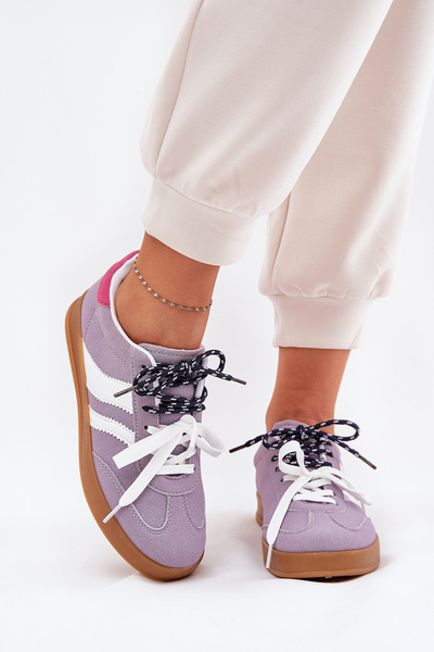 Baskets Basses Pour Femmes Avec Double Laçage Violet Ventus