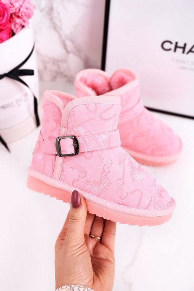 Vaikiški sniego batai su kailiu Pink Kawai