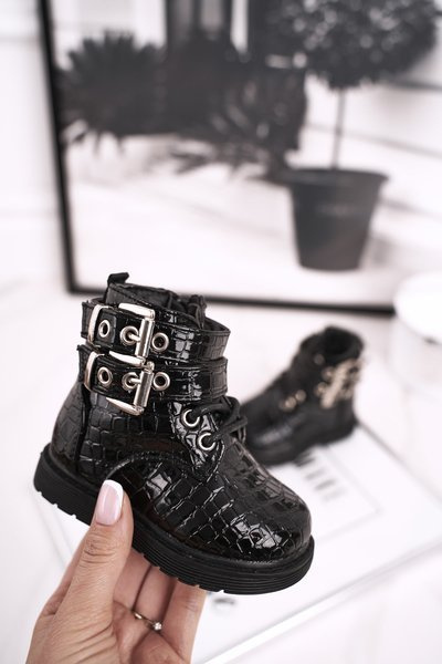 Fleecegefütterte Kinderstiefel Schwarz Valentina