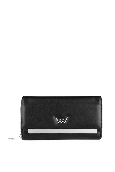 Grand Portefeuille Femme En Cuir Noir Elissie