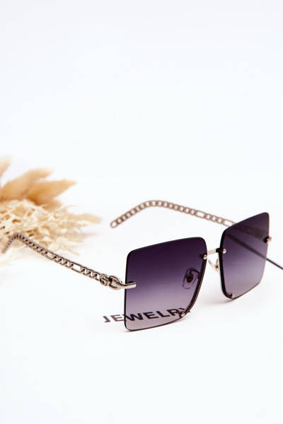 Lunettes de Soleil Carrées Prius V508 Argent-Noir