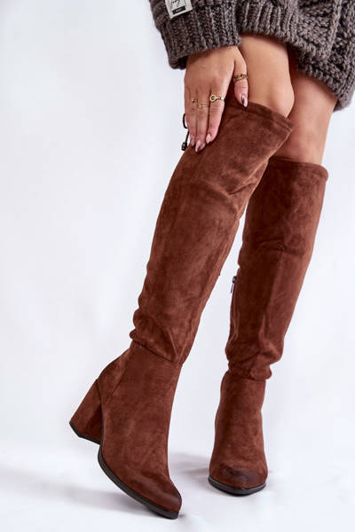 Overknee-Stiefel aus Wildleder für Damen La.Fi 270056FX-SU Dunkelbraun
