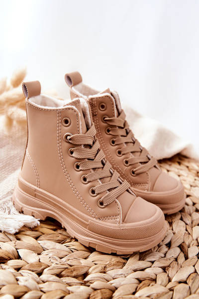 Adidaje izolate din piele pentru copii bej bomi