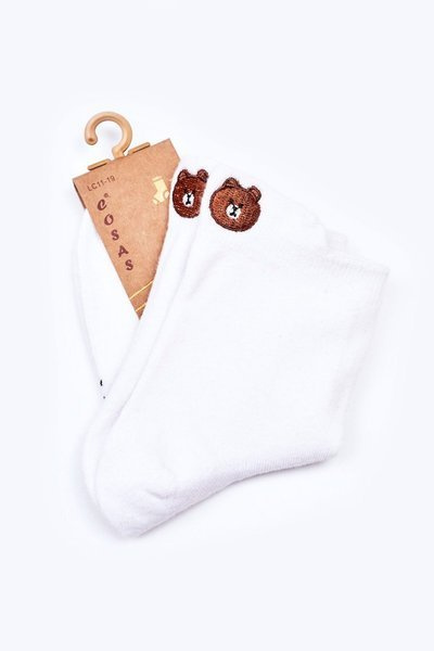 Teddybär-Socken aus Baumwolle für Kinder COSAS Weiß