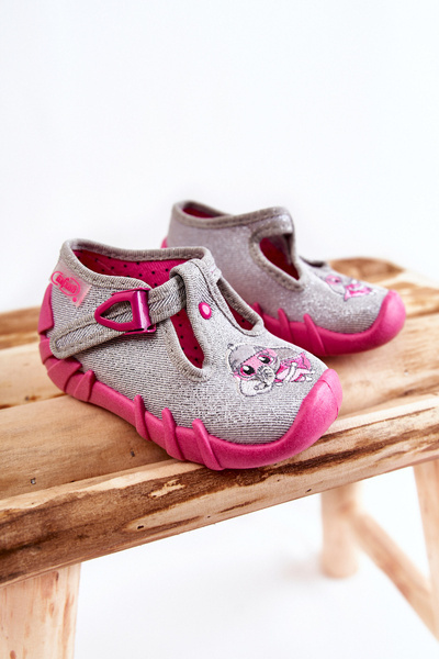 Chaussons Befado Éléphants 110N454 Gris-Rose