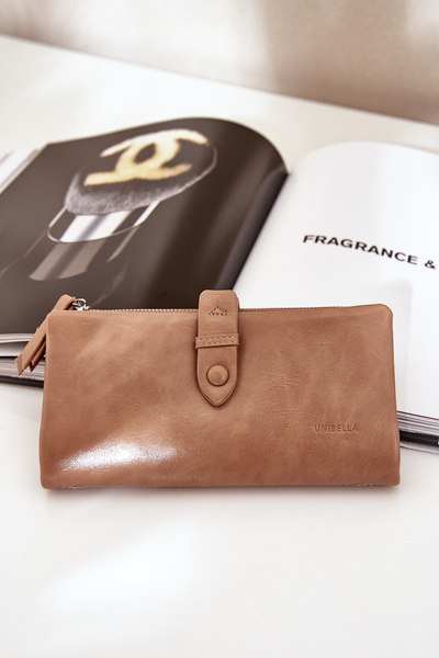 Portefeuille Femme En Cuir Écologique Beige Foncé Irinda