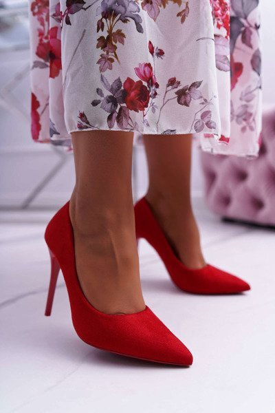 Escarpins en daim pour femmes rouges Yanna