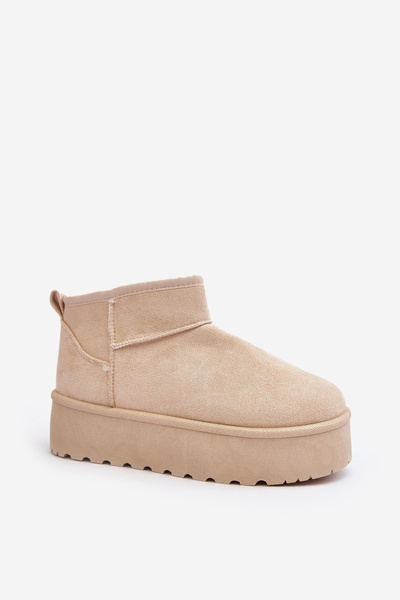 Bottes de neige en daim pour femmes sur plateforme Beige clair Corcoran