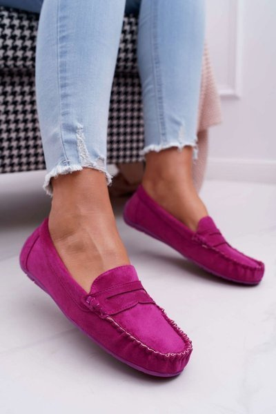 Mocassins Femme En Daim Fuchsia Boléro