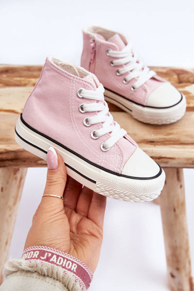 Baskets Hautes Enfant Zippées Rose clair Filemon
