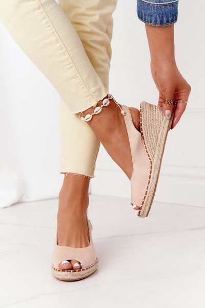 Geflochtene Plateausandalen Beige Las Palomas