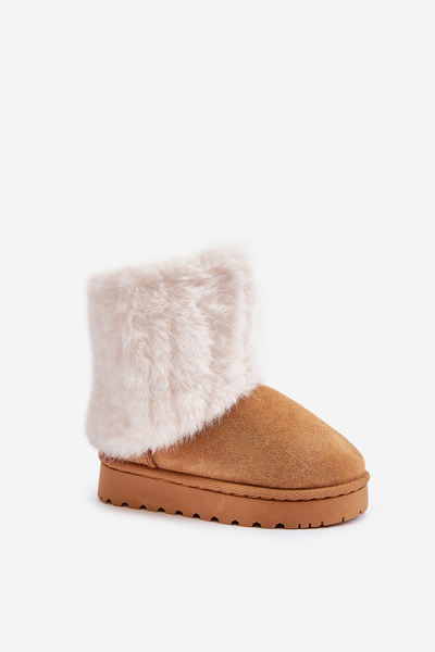 Bottes De Neige Enfant Avec Fourrure Camel Crisie