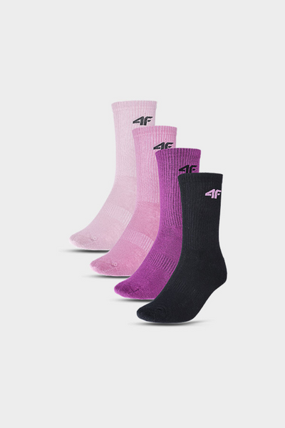 Mädchen Casual Socken 4er-Pack Knöchel 4F 4FJWAW24USOCF297-91S Mehrfarbig