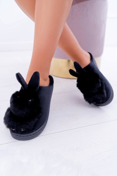 Chaussons Classiques Femme Avec Lapin Noir Howi