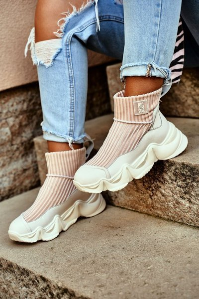 Adidaje înalte pentru femei Big Star White GG274608