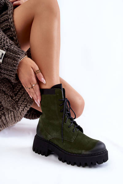 Klassische Wildleder warme Stiefel grüne Caima