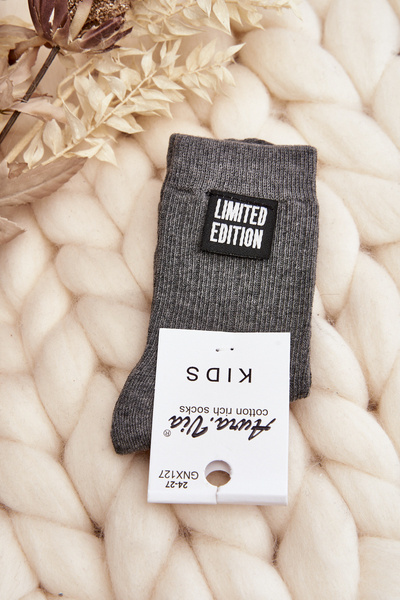 Gyerek sima zokni Patch Grey-vel