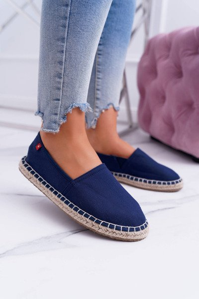 Női Espadrilles fonott talp sötétkék Big Star DD274A151