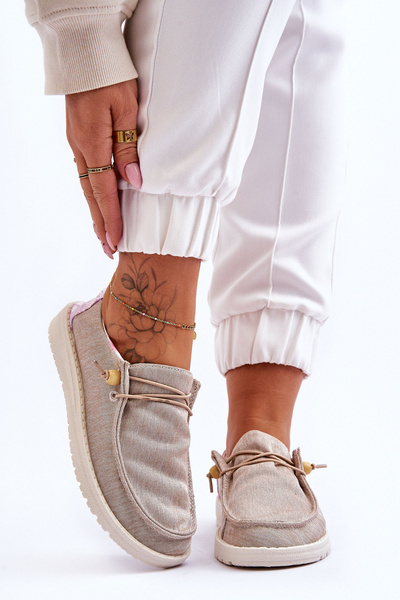 Baskets en toile à enfiler pour femme Beige Kenza