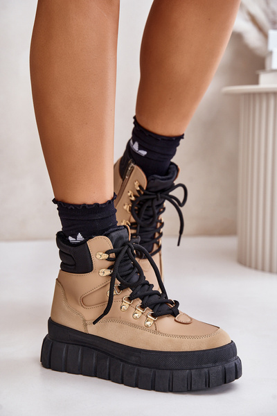 Bottines Isolées Femme Plateforme Marron Jelenia