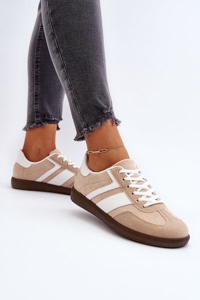 Women's Low Sneakers Sports Shoes Beige Eudiopis