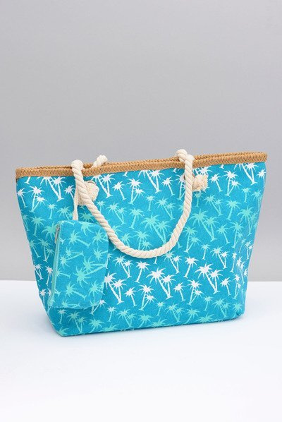 Grand sac de plage turquoise pour femme