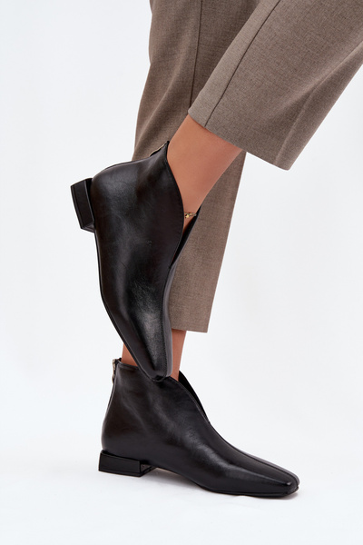 Damentalbooties mit zartem Absatz schwarz Elvienne