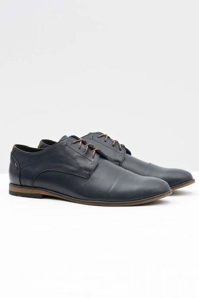 Demi-bottes Livio en cuir bleu marine pour hommes