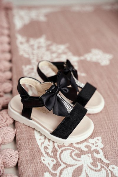 Vaikiški Velcro sandalai mergaitei Black Bella