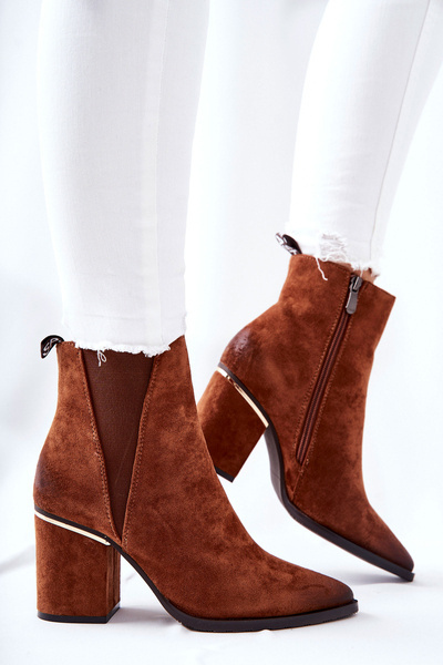 Bottines à Talons en Daim Marron Coriseis