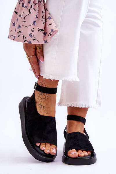 Sandales confortables pour femmes sur la plateforme Black Rubie