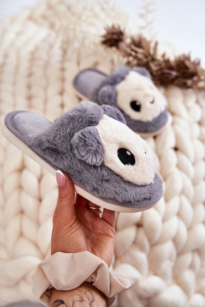 Chaussons slip-on fourrure enfant Gris Alize