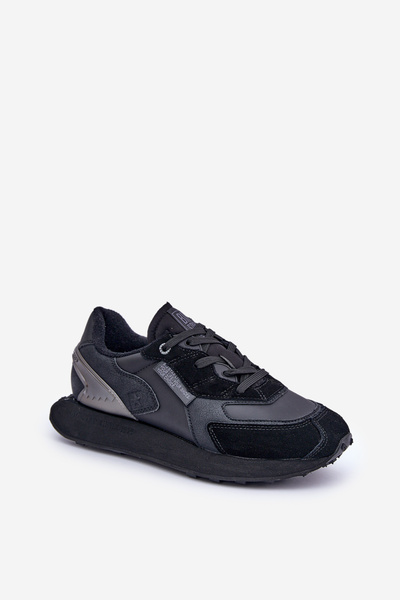 Baskets en cuir pour hommes Big Star OO174297 Hi-Poly System noir
