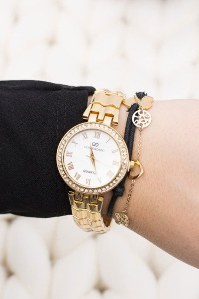 Women's Gold Watch with Bracelet Crystals